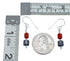 Coral Hematite Navajo Sterling Silver Bead Hook Dangle Earrings AX127338